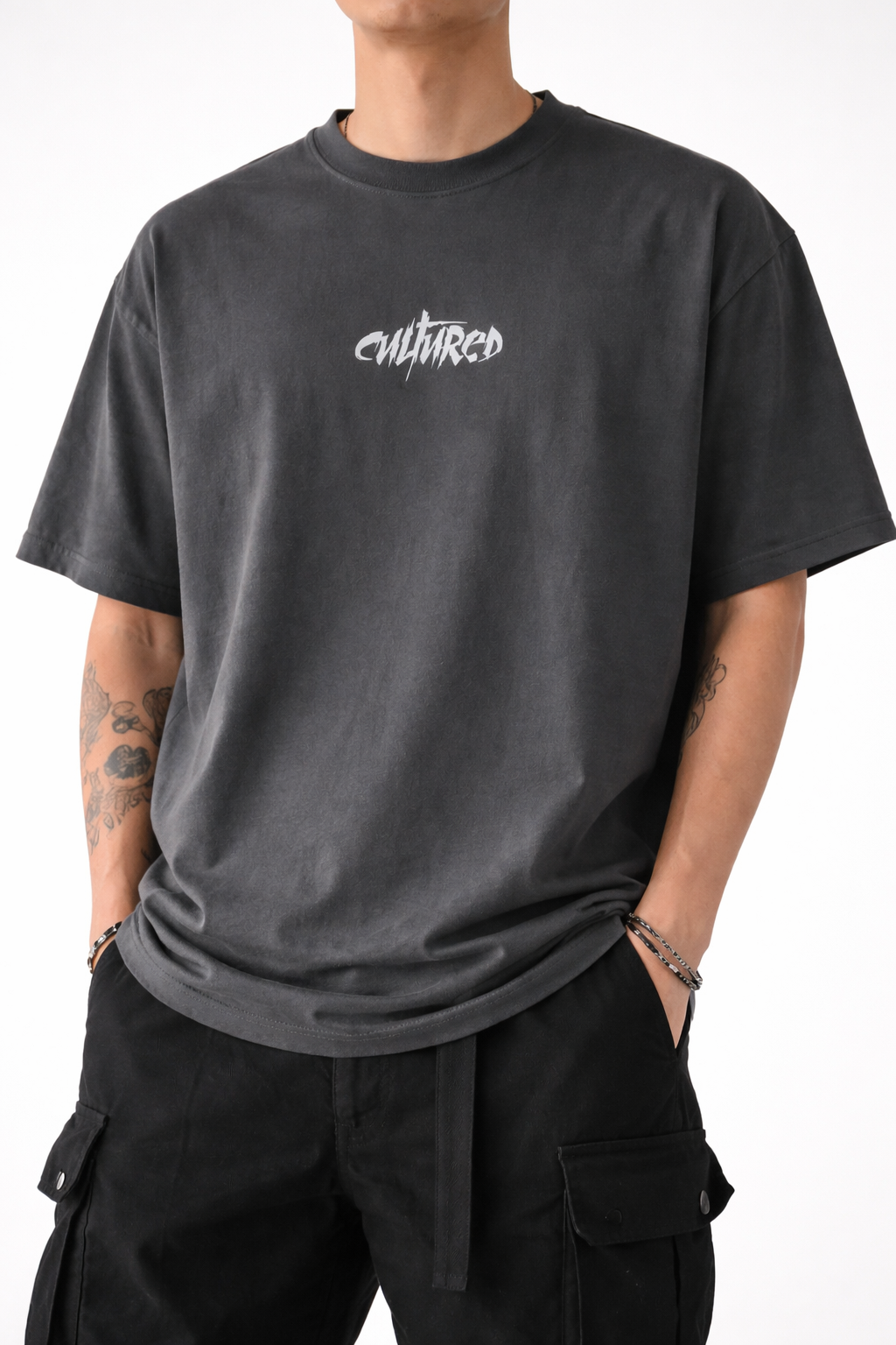Cultured Oversized Graphic T-Shirt – Gray