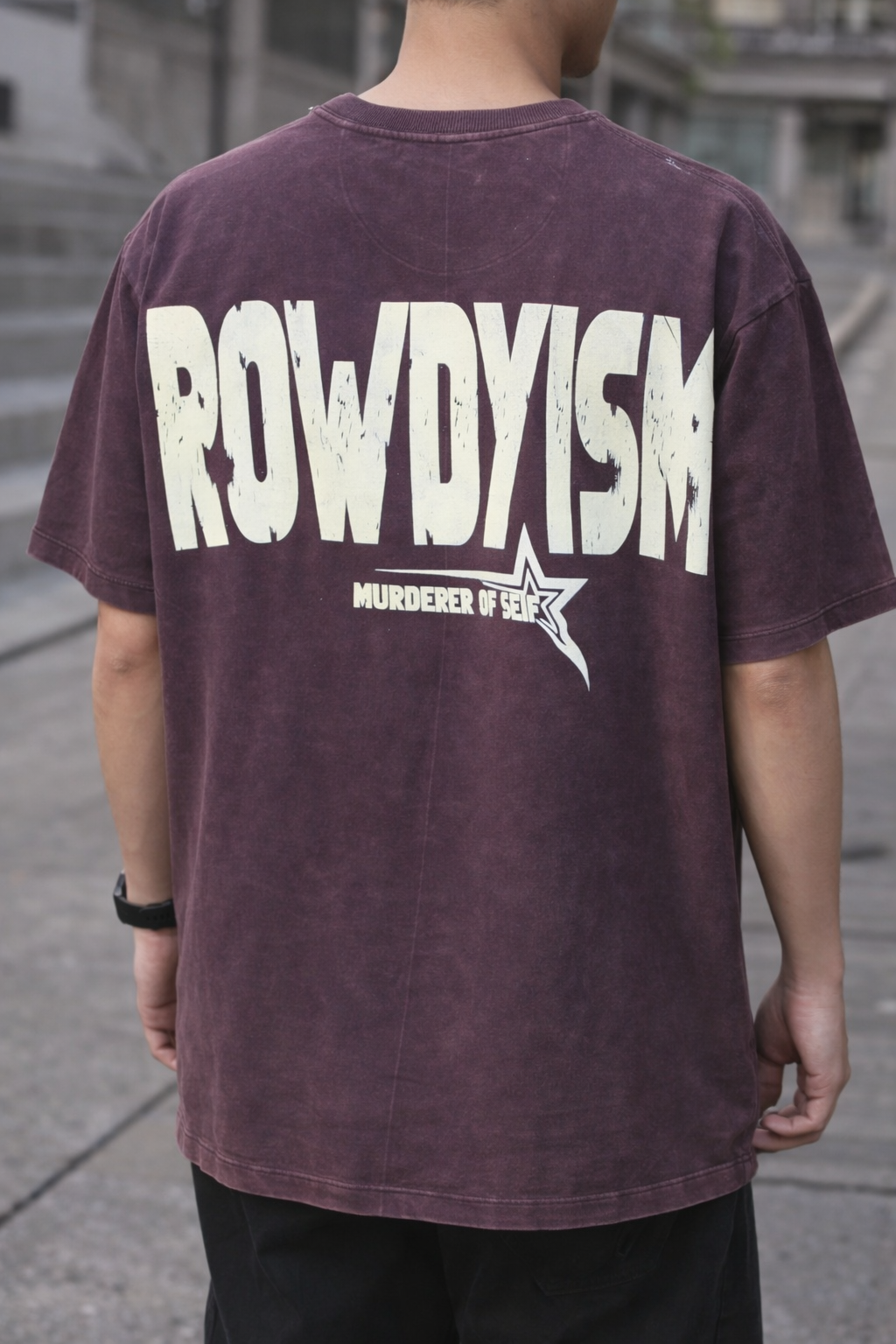 Vintage Wash Oversized T-Shirt – Rowdyism Back Print