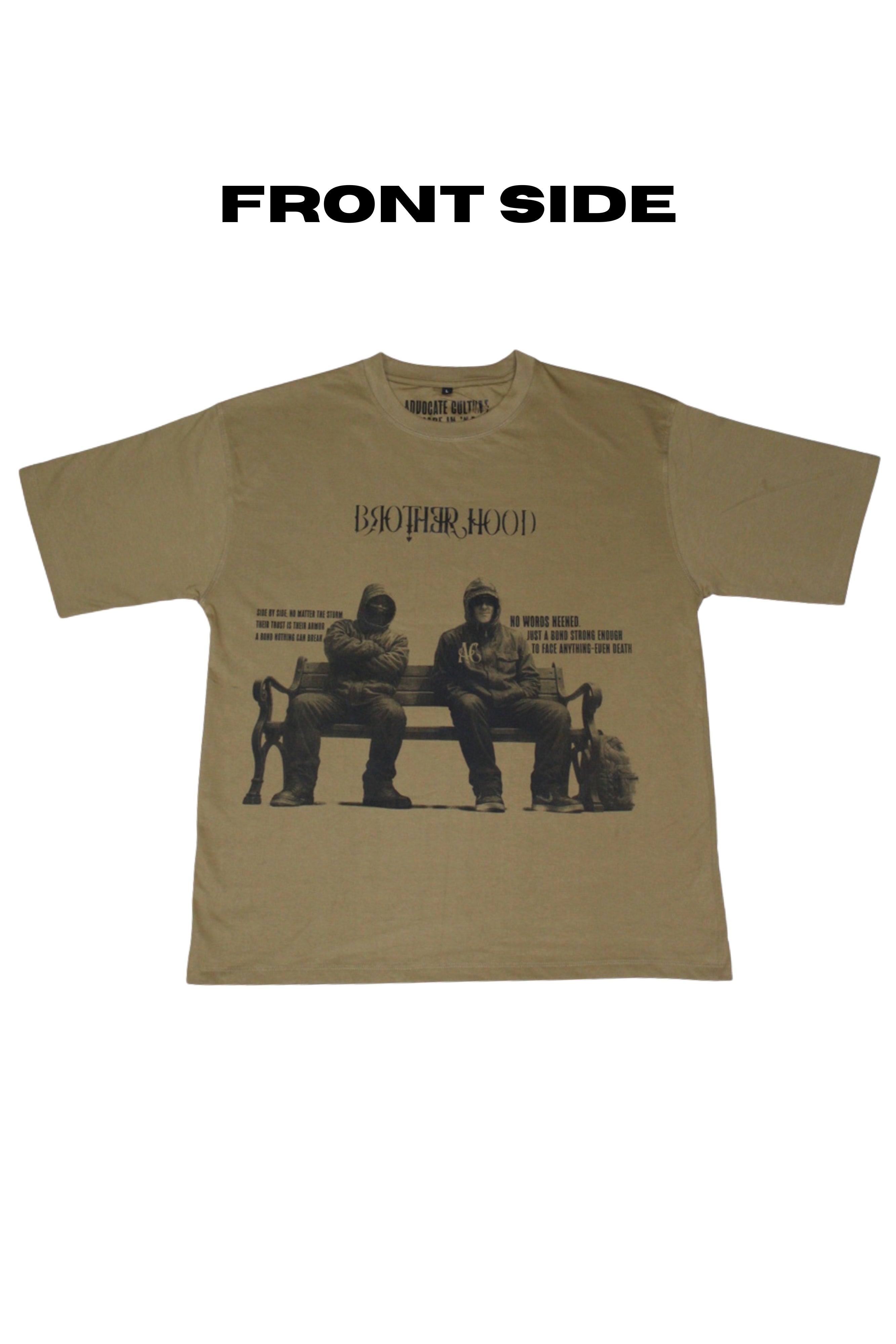 Brotherhood Oversized Graphic T-Shirt – Khaki