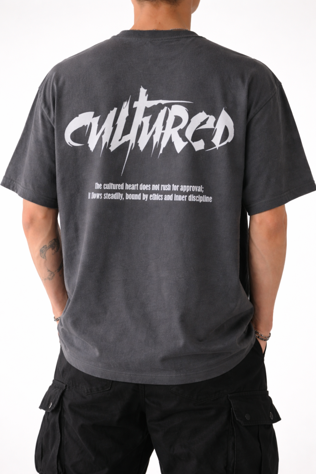 Cultured Oversized Graphic T-Shirt – Gray