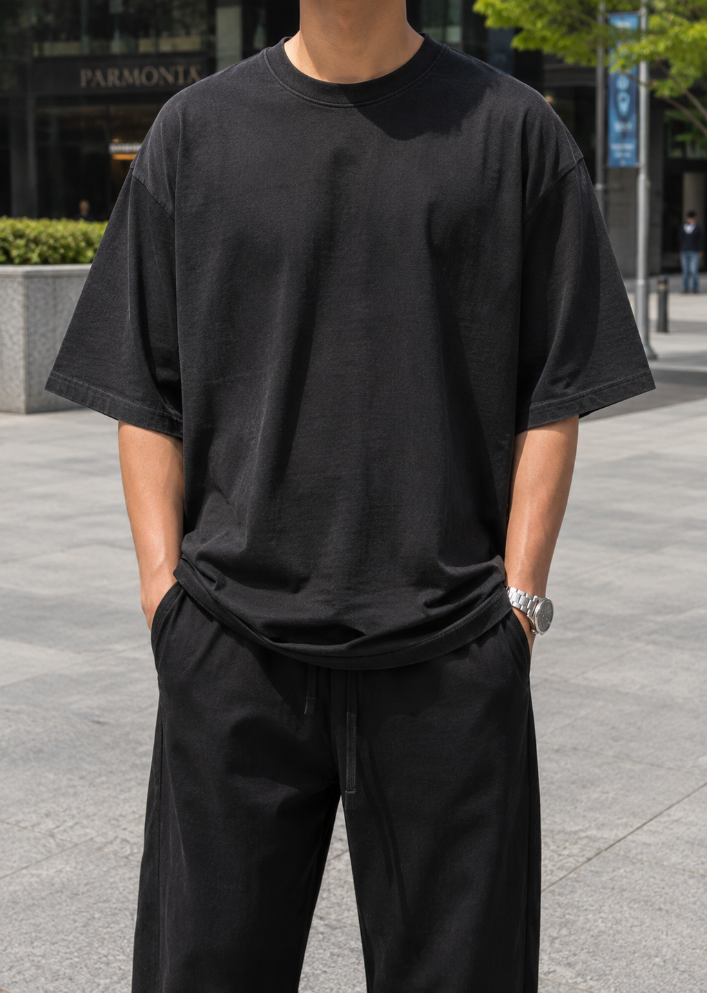 Solid black No shade oversized T-shirt