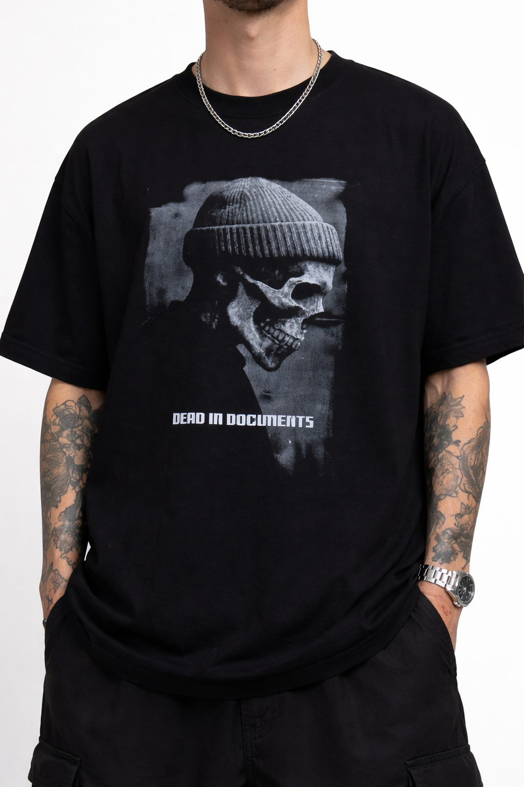 Dead In Documents Oversized Graphic T-Shirt – Black