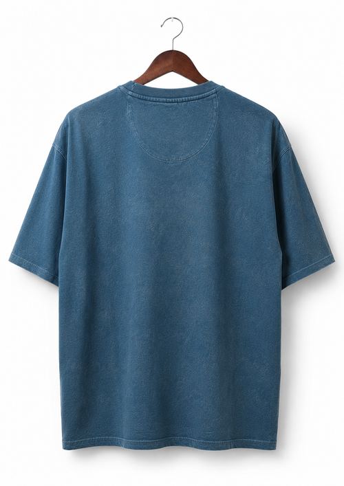 Petroleum blue Solid oversized Tshirt